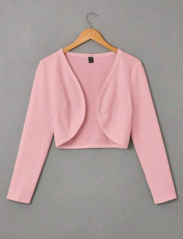 Women's Solid Color Long Sleeve Bolero Jacket – Casual Daily Wear - Image 2