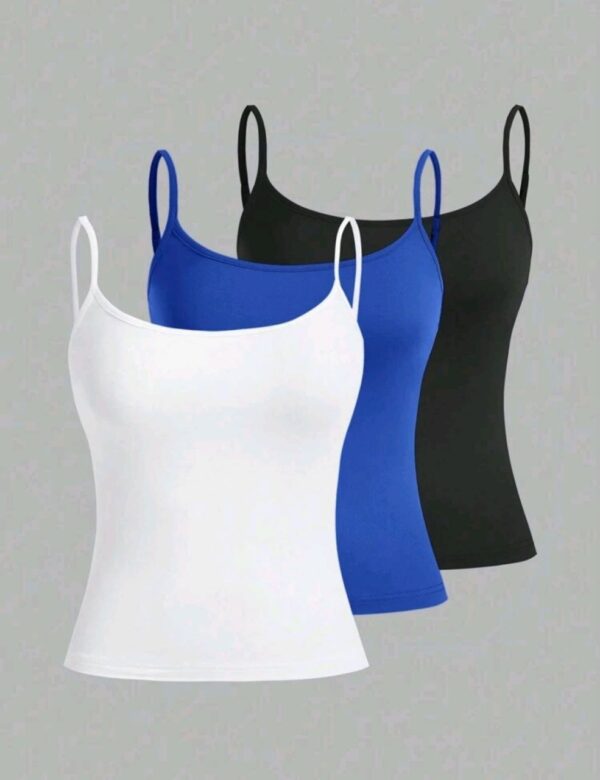 3-Piece Women's Slim Fit Spaghetti Strap Tank Tops – Comfortable, Practical & Stylish – Summer Essential - Image 3