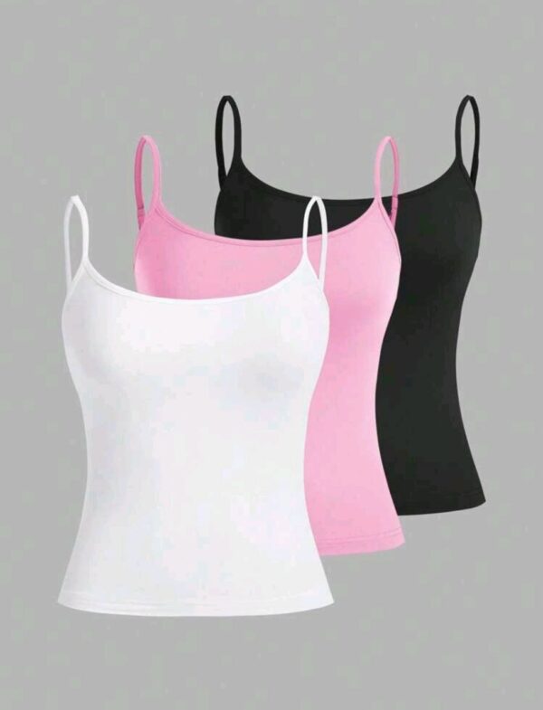 3-Piece Women's Slim Fit Spaghetti Strap Tank Tops – Comfortable, Practical & Stylish – Summer Essential - Image 2