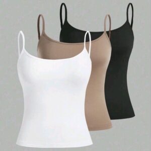 3-Piece Women's Slim Fit Spaghetti Strap Tank Tops – Comfortable, Practical & Stylish – Summer Essential