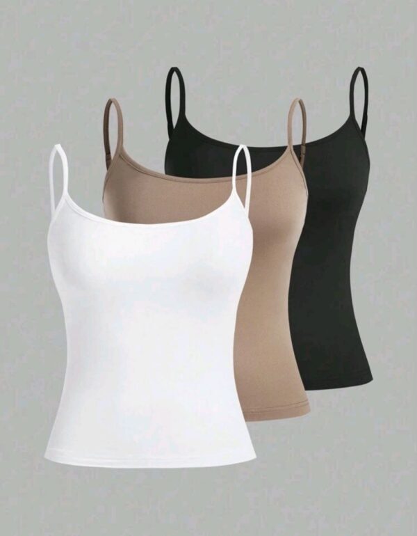 3-Piece Women's Slim Fit Spaghetti Strap Tank Tops – Comfortable, Practical & Stylish – Summer Essential
