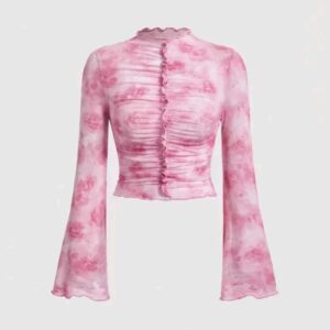 Floral Print Bell Sleeve Top for Women