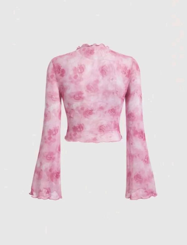 Floral Print Bell Sleeve Top for Women - Image 2