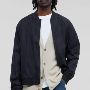 Navy Polo Zip Jacket