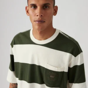Mint Stripe Crew Tee