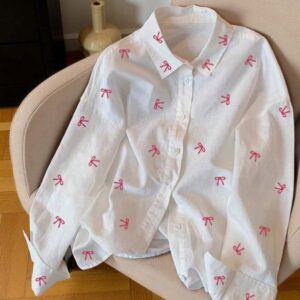 Casual Butterfly Print Long Sleeve Shirt